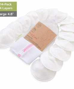 KeaBabies Baby & Pets Comfy Organic Nursing Pads (Soft White, Large 4.8")