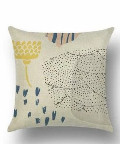 Freeship Wholesale Pillows Yellow Flower Linen Pillow Case