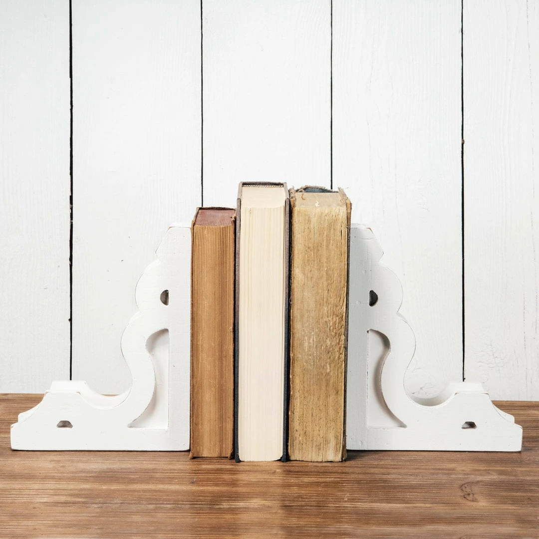 Outlet 🔥 Foreside Home & Garden Kitchen & Bar White Corbel Bookends, Set Of 2 😀 1 Foreside Home & Garden Kitchen & Bar White Corbel Bookends, Set Of 2