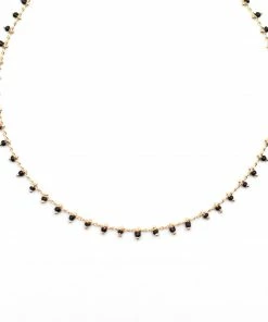 Topaz & Pearl Clothing, Accessories & Mens Black Confetti Short Necklace