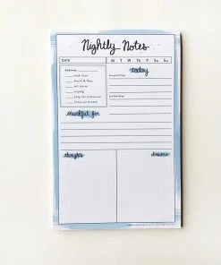 Steel Petal Press Nightly Notes Self Care Tracker Notepad