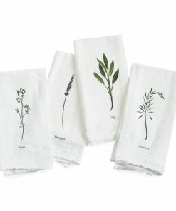 June & December Kitchen & Bar Garden Herbs Napkins / Set Of 4