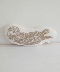 Hearth And Harrow Sea Otter Throw Pillow (Brown)