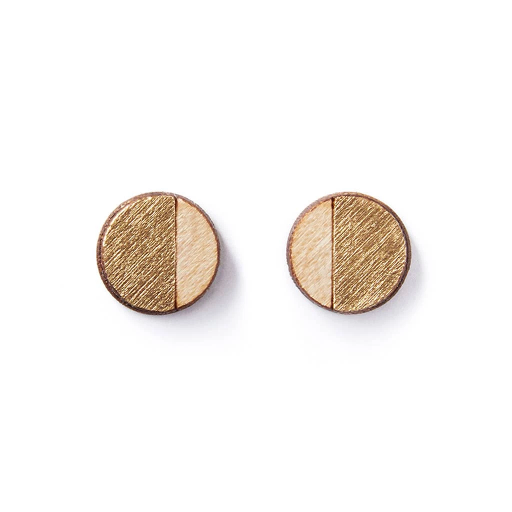Wholesale 🛒 Treeline And Tide Gold Round Studs Clothing, Accessories & Mens 😍 1 Treeline And Tide Gold Round Studs Clothing, Accessories & Mens