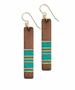Treeline And Tide Clothing, Accessories & Mens Lines Long Teal Earrings