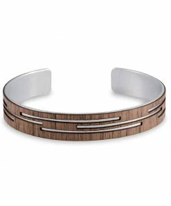 Treeline And Tide 1/2” Dash Cherry & Silver Cuff Clothing, Accessories & Mens