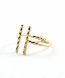DesignbyGam Gold Filled Double Bar Ring