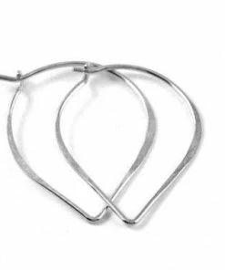 DesignbyGam Clothing, Accessories & Mens Skinny Sterling Silver Lotus Hoop Earrings