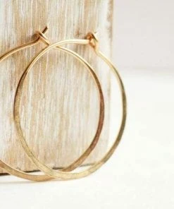 DesignbyGam Skinny 1" Gold Filled Hoop Earrings
