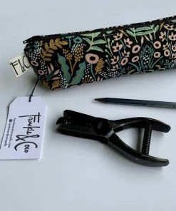 Frankie & Coco PDX Grant Pencil Case In Midnight Metallic Garden Stationery