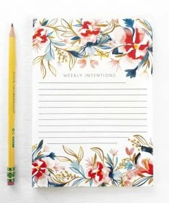 Maija Rebecca Hand Drawn Stationery Watercolor Floral Weekly Intentions Notepad