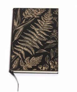Lucca Fern Black And Gold Faux Leather Journal