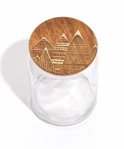 Lucca Kitchen & Bar Mountains Wood Lid Glass Jar