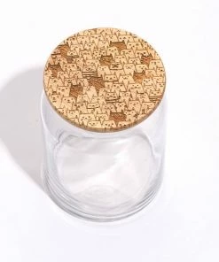 Lucca Kitchen & Bar Cats Wood Lid Glass Jar