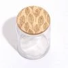 Lucca Soft Feather Wood Lid Glass Jar
