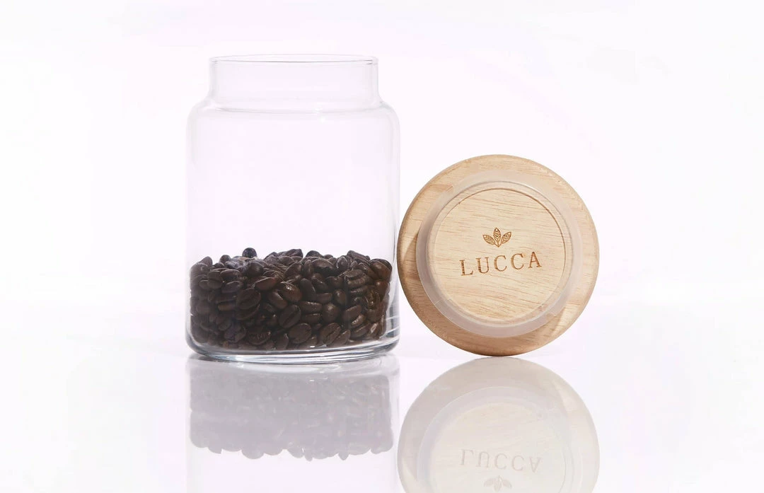 Promo ✨ Lucca Succulents Wood Lid Glass Jar ✨ 2 Lucca Succulents Wood Lid Glass Jar