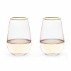 Twine - Garden Party: Rose Crystal Stemless Wine Glass Set By Twine