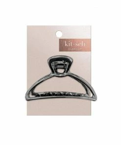 KITSCH Round Hematite Open Shape Claw Clip