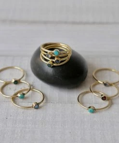 Baizaar Brass And Stone Stack Ring Clothing, Accessories & Mens