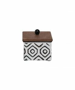 Foreside Home & Garden Square Geo Canister