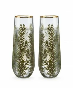 Twine Woodland Stemless Champagne Flute Set