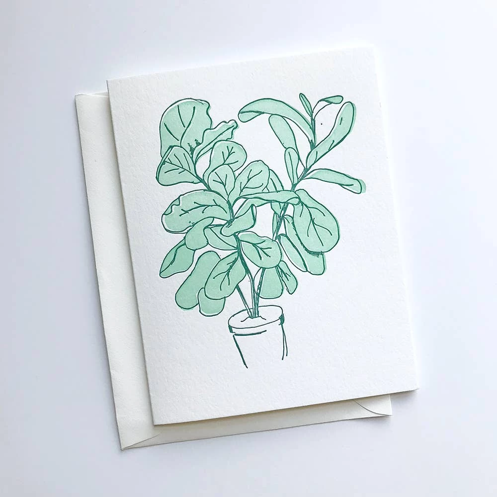 New ✨ Steel Petal Press Fiddle Leaf Fig Card Cards ✔️ 1 Steel Petal Press Fiddle Leaf Fig Card Cards
