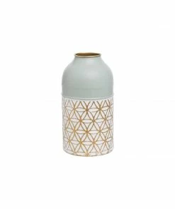 Foreside Home & Garden Home Goods Modern Brass Vase Green