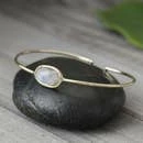 Baizaar Faceted Stone Brass Bangle Jewelry
