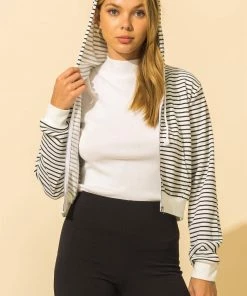HYFVE Zip Up Striped Hoodie