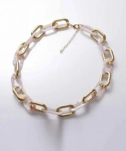 ESLEY Clothing, Accessories & Mens Clay Acrylic Alloy Chain Choker Necklace