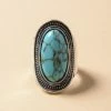 Leto Accessories Vintage Turquoise Stone Ring