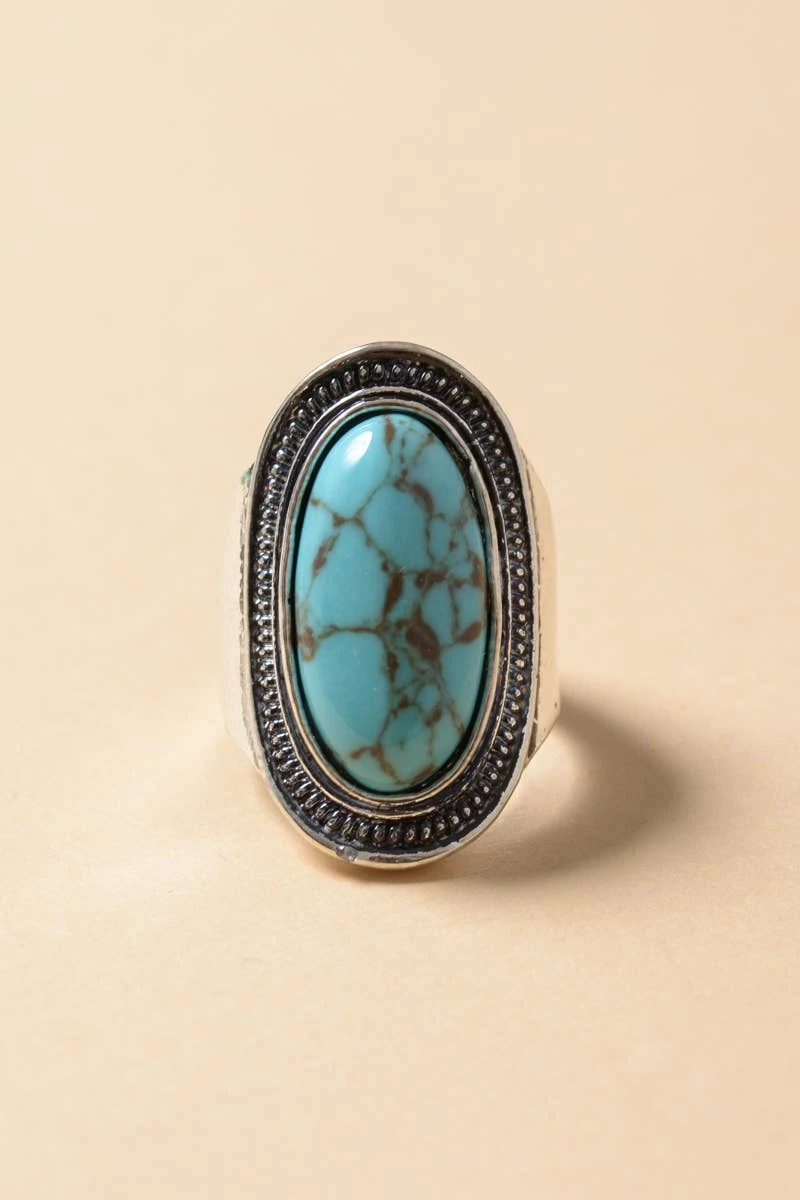 Hot Sale 👏 Leto Accessories Vintage Turquoise Stone Ring 🌟 1 Leto Accessories Vintage Turquoise Stone Ring