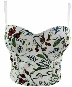 ESLEY Floral Print Cropped Bralette Clothing, Accessories & Mens