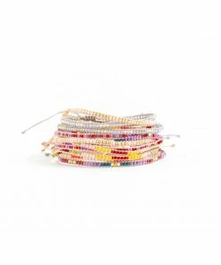 Splendid Iris Pinks Woven & Beaded Bracelet Clothing, Accessories & Mens