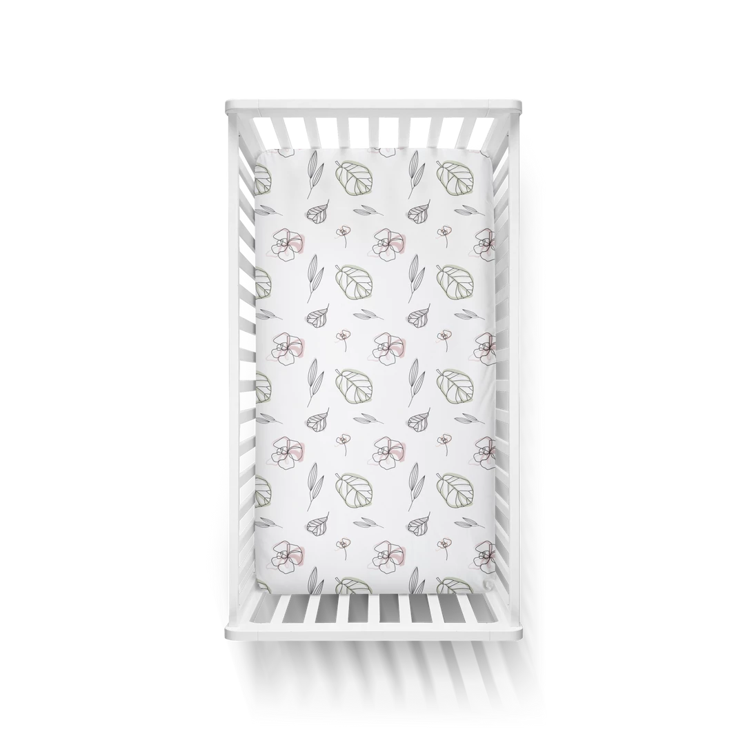 Wholesale ⭐ Goumikids Baby & Pets Crib Sheet - Abstract Floral 💯 2 Goumikids Baby & Pets Crib Sheet - Abstract Floral