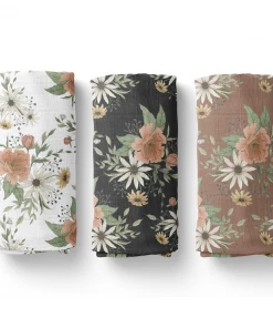 Mini Scout, LLC White Spring Blossom Swaddle Baby & Pets