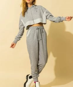 HYFVE Clothing, Accessories & Mens Grey Cropped Jacket And Pant Set