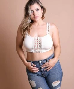 Leto Accessories Clothing, Accessories & Mens Ecru Boho Eye Lace Applique Bralette