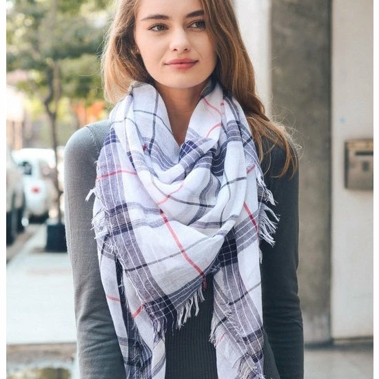 Best Pirce โ๏ธ Leto Accessories Frayed Check Plaid Scarf Clothing, Accessories & Mens ๐งจ 1 Leto Accessories Frayed Check Plaid Scarf Clothing, Accessories & Mens