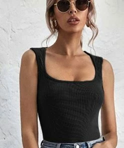 ESLEY Clothing, Accessories & Mens Squared Neckline Knitted Tank Top