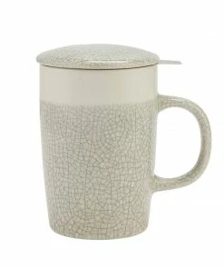 CasaWare Kitchen & Bar 16 Oz Crackle Glaze Tea Infuser Mug