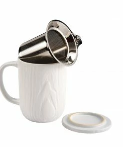 CasaWare Tea Infuser 18 Oz Mug Woodgrain Kitchen