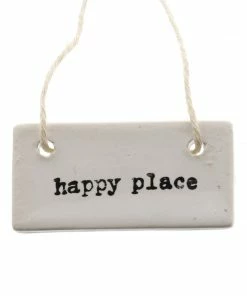 HomArt Poppy Picks Ceramic Happy Place Tag