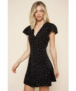 Sugarlips Rockaway Heart Button Up Mini Dress