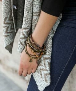 Leto Accessories Boho Stone And Bead Stack Bracelet Clothing, Accessories & Mens