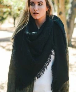 Leto Accessories Clothing, Accessories & Mens Black Open Weave Blanket Scarf