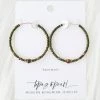 Topaz & Pearl Clothing, Accessories & Mens Bronzed Hoops - Army Green