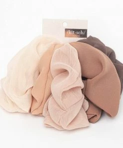 KITSCH Crepe Scrunchies 5pc - Terra Cotta Hair