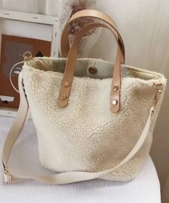 ESLEY Clothing, Accessories & Mens Stylish Faux Fur Tote Bag