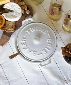 Twine Ceramic Brie Baker & Acacia Wood Spreader Set Kitchen & Bar